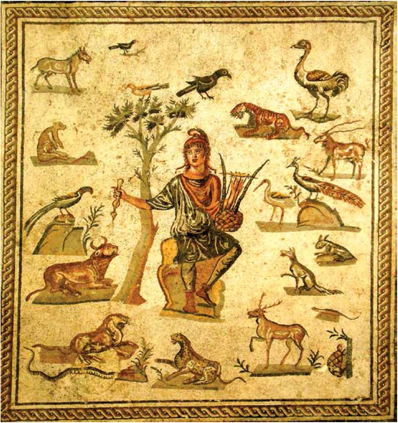 ציור של אורפאוס מנגן, פסיפס, ג'ובני דל'ארטו